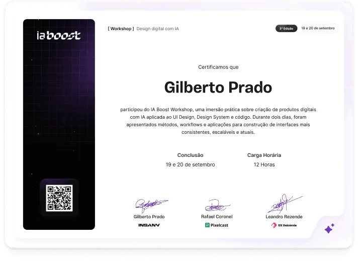 Certificado digital do workshop